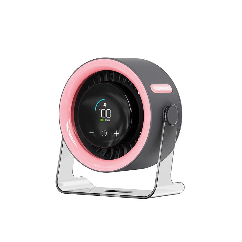 Portable Turbo Fan with Digital Display 100-Speed Mini Air Circulator for Wall Mount & Desktop Use, Quiet and Powerful