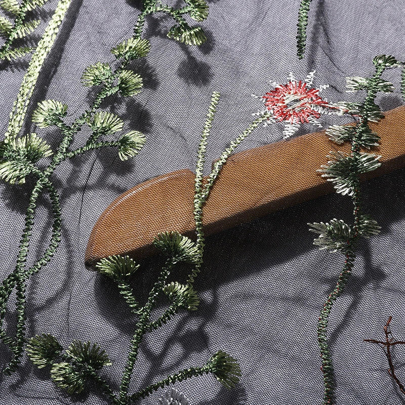 INCERUN Men T-shirts Fashion See-through Mesh Embroidered Flower Decor Long Sleeve Black Tshirts Summer Cool Party Male Tops