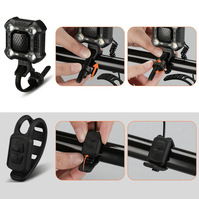 Elecpow Bicycle Horn Headlights Waterproof USB Charging Night Riding Strong Bike Light 140dB 6 Volume Security Alarm Bike Bell