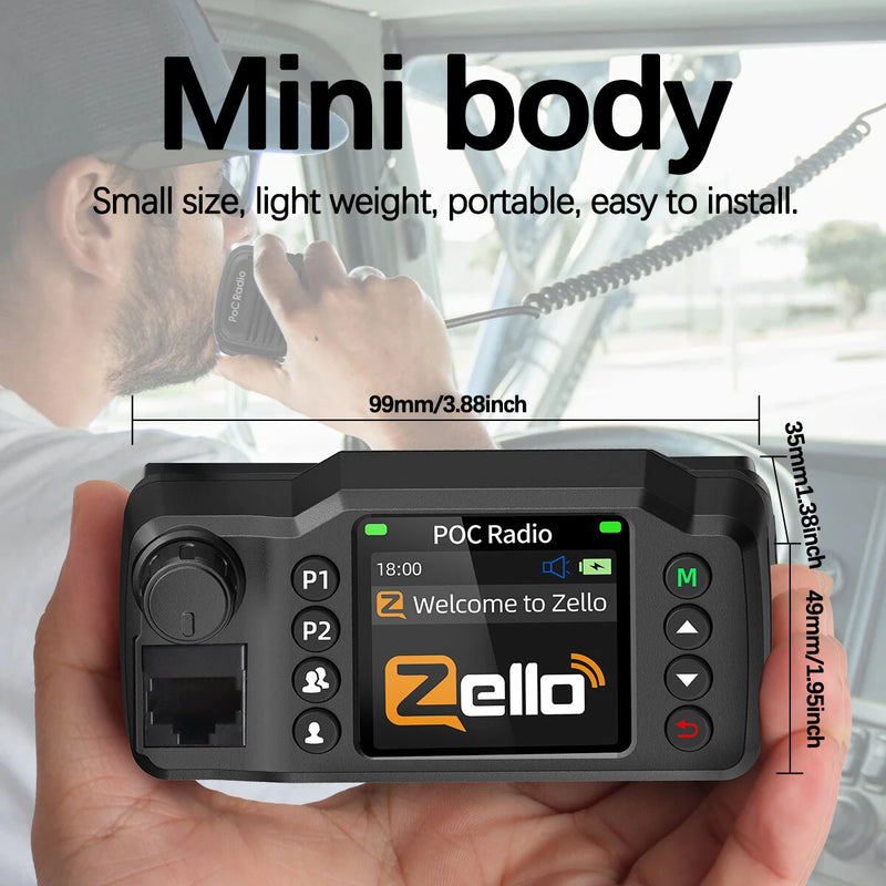 ABBREE GP-8900 Plus 4G Car Radio Dual-SIM Unlimited Distance Zello Android 5.1 POC Radio Clear Sound Large Color Screen
