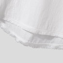 INCERUN Mens Raw Edge High-Low Hem T-Shirt Solid Color Wide Half Sleeve V-neck Tshirt Casual Top for Male S-5XL