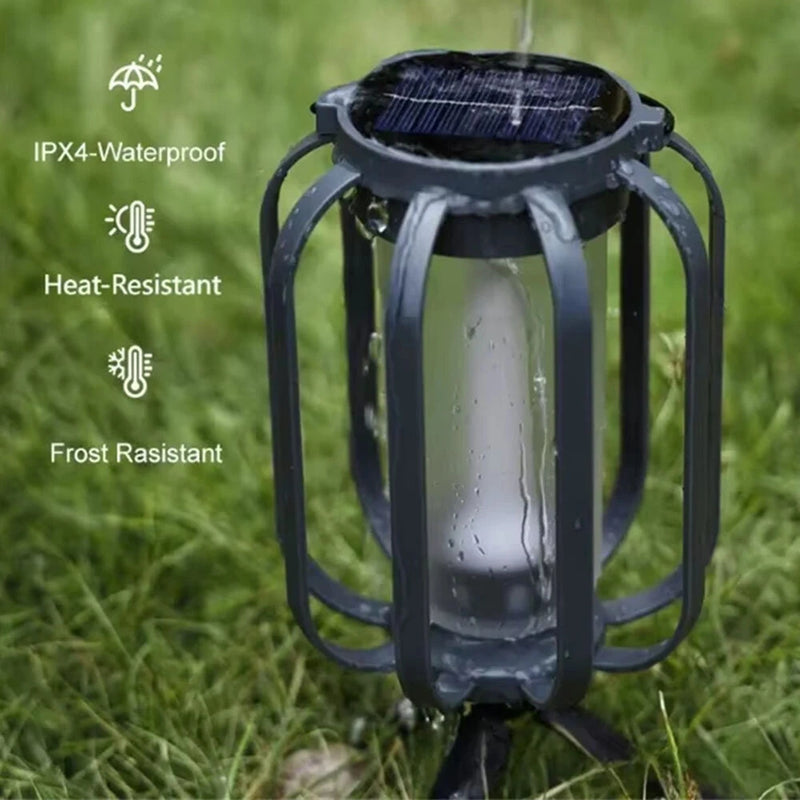 IPRee Solar Camping Light Outdoor Hanging Lamp Tripod Ambient Light 2Power Supply 4Light Modes for Camping,Emergency,Garden Decor