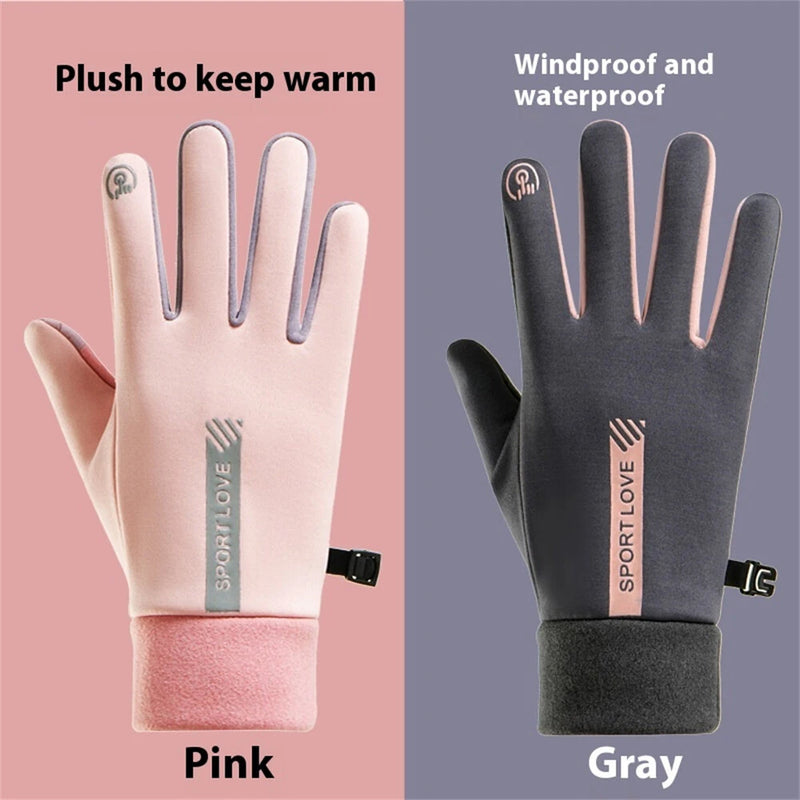 XANES Winter Gloves for Women Fleece-Lined Windproof Warm Touchscreen-Compatible Anti-Slip Cycling Gloves for Skiing Hiking Outdoor Sports