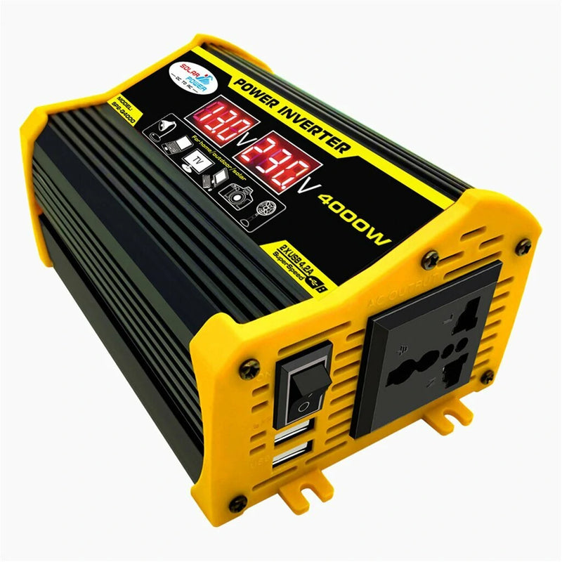 18W 12V Solar Panel Solar Power System Portable 4000W Power Inverter With 2 USB Ports 30A Solar Charge Controller LED Screen Display