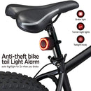 BIKIGHT Smart Brake Sensing Bike Taillight 700mAh Battery Alarm Rear Light 4 Light Modes USB-C Rechargeable IP65 Waterproof Bicycle Rear Light with 110dB Horn Wireless Remote
