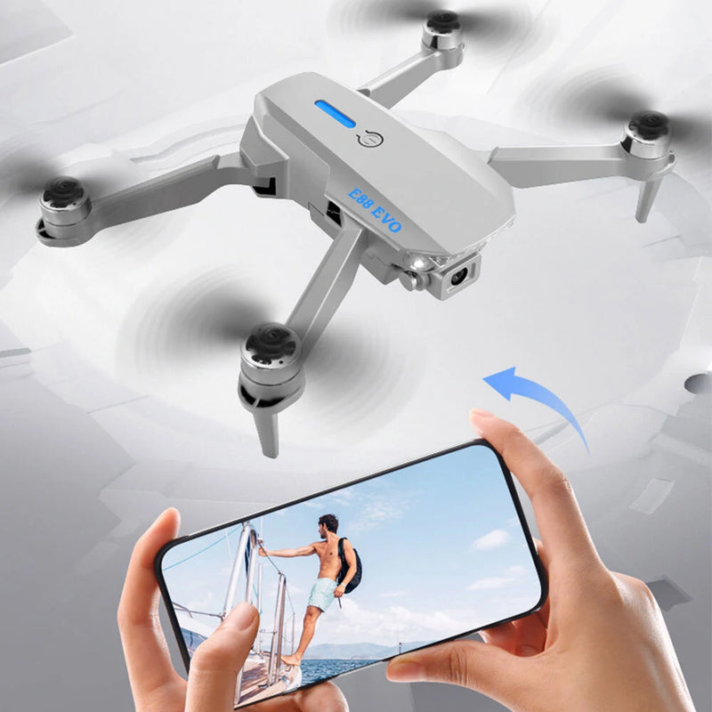 YLR/C E88 EVO Mini WiFi FPV with HD Dual Camera Optical Flow Positioning Brushless Foldable RC Drone Quadcopter RTF