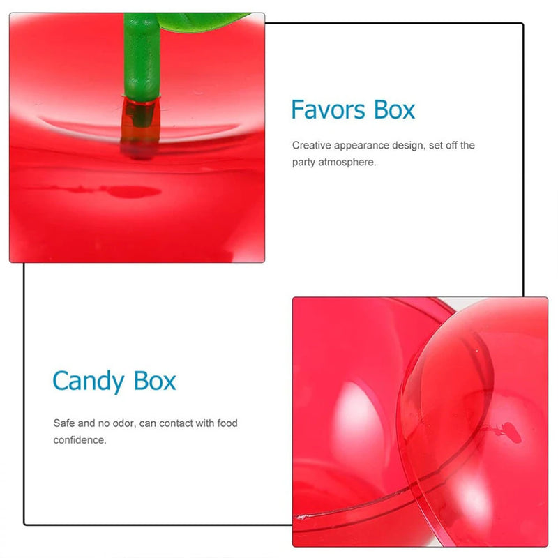 10PCS 6x5cm Christmas Candy Box Apple Shape Wedding Candy Box Christmas Fillable Decorative Ball Candy Gift Wrapping Gift