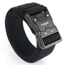 TUSHI 125cm Quick Release Tactical Belt Men Metal Buckle Nylon Elastic Girdle for Military Training Hiking Outdoor Work