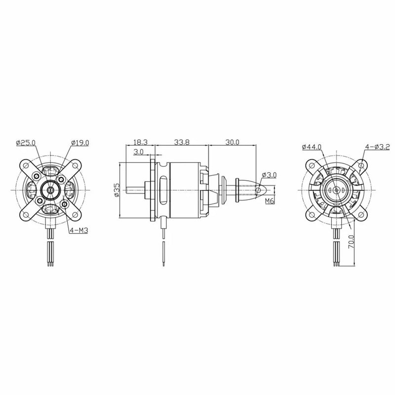 Racerstar BR2814 1000KV 3-4S Brushless Motor For RC Airplane Model