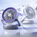 Foldable Wall-mounted Fan with Night Light 360 Rotational Airflow Desktop Electric Fan 5 Wind Speed Adjustable Air Circulation Fan for Dormitory Office