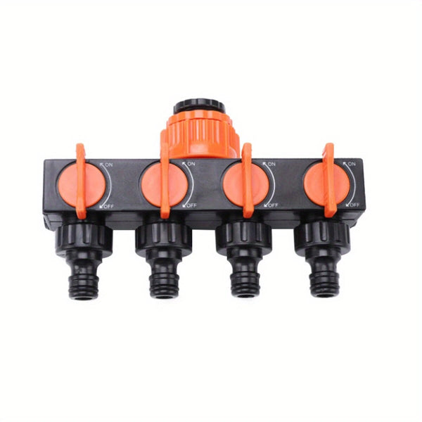4 Way Garden Hose Splitter Faucet Hose Connector Hose Water Divider With 4 Separate Switches For Outdoor Sprinkler System