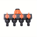 4 Way Garden Hose Splitter Faucet Hose Connector Hose Water Divider With 4 Separate Switches For Outdoor Sprinkler System