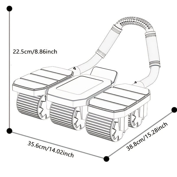 KALOAD 6 Wheel 8 Elbow Support Abdominal Trainer with Phone Holder Silent Sport Automatic Rebound Core Strength Roller Fitness Equipment for Home Gym