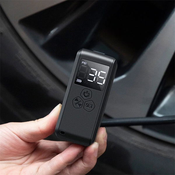 150PSI Portable Bike Inflation Air Pump 70W Power Output 2400mAh Power Bank Digital Display USB Rechargeable Smart Mini Flashlight Pump for Bicycle Car Basketball Boat