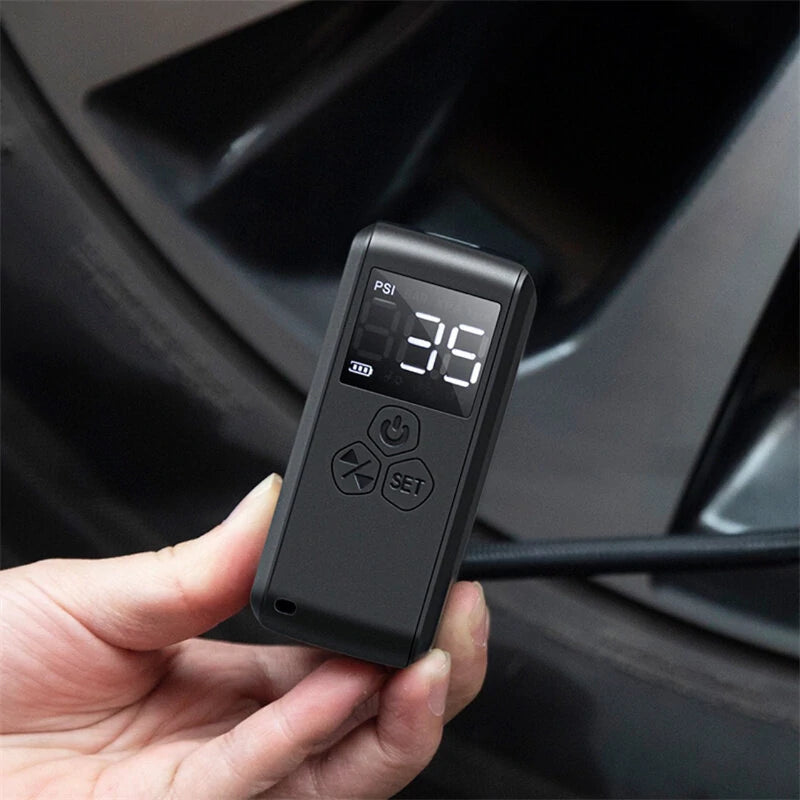 150PSI Portable Bike Inflation Air Pump 70W Power Output 2400mAh Power Bank Digital Display USB Rechargeable Smart Mini Flashlight Pump for Bicycle Car Basketball Boat