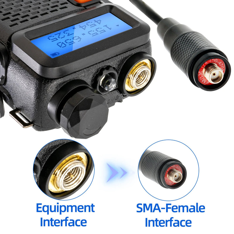 ABBREE AR-188 SMA-Female Tactical Antenna Dual Band 25W UHF/VHF 136-174MHz 400-520MHz High Gain Compatible With Baofeng Radios Enhanced Signal Reception