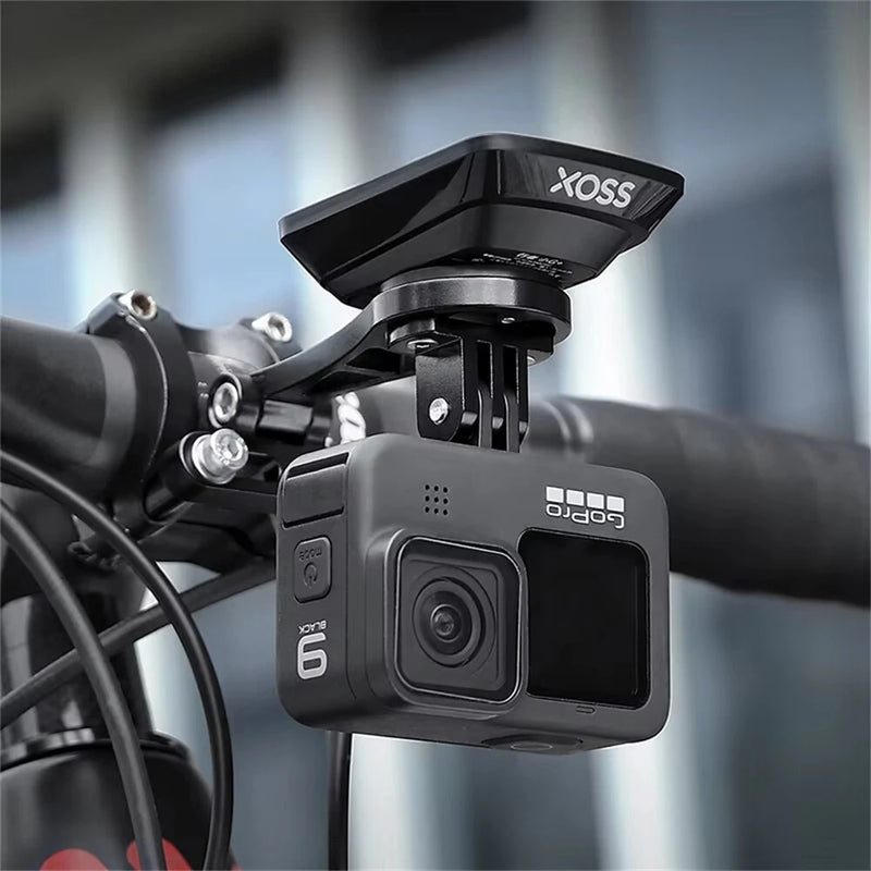 WEST BIKING Aluminum Alloy Bicycle Computer Holder Adjustable Angle Mountain Bike Headlight Sports Camera Mount Handlebar Extended Bracket