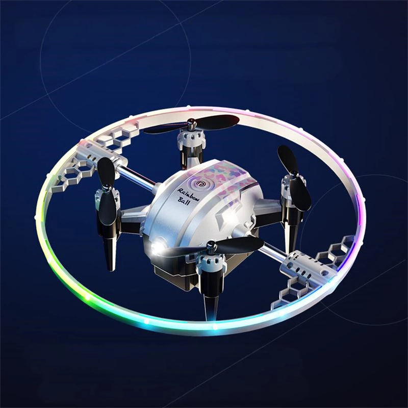 JJRC H131 AURORA BALL Stunt Light Ring 360 Spin Altitude Hold Mode RGB Color LED Circle Protection Kids Gifts 2.4G 4CH 6-Axis Remote Control RC Toys Drone Quadcopter RTF