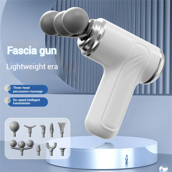 LM-130 Portable Deep Tissue Massage Gun 9 Massage Heads 6-Speed Quiet Percussion Massager Portable Muscle Therapy for Pain Relief