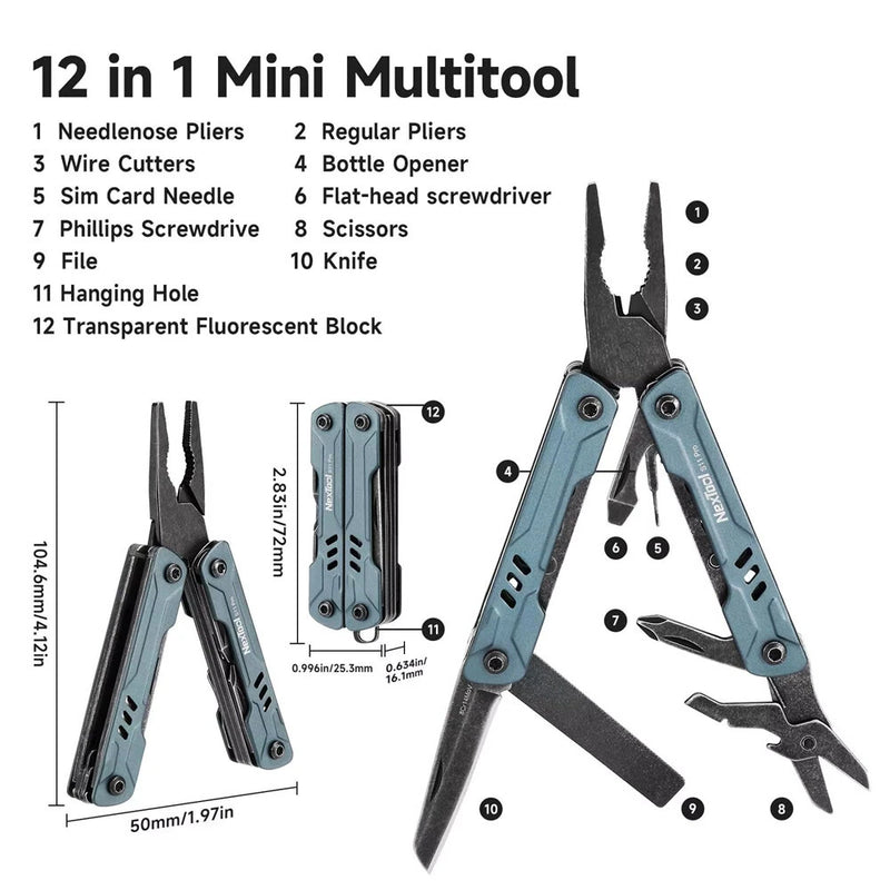 NexTool Mini Sailor Pliers S11/S11 PRO 12-In-1 Multitool Folding Pocket Plier Knife Screwdriver Scissors Portable EDC Outdoor Hand Tools