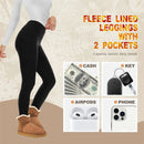 Women's Fleece Lined Leggings Thermal Warm Winter Tights High Waisted Yoga Pants Cold Gear With Pockets Autumn Winter Leggings