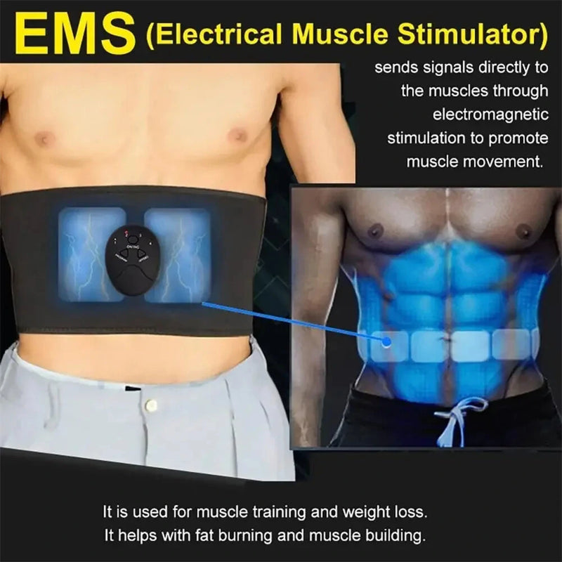 EMS Wireless Muscle Stimulator Trainer 6 Training Modes USB Rechargeable Abdominal Electric Fitness Belt
