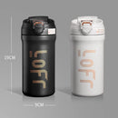 IPRee 600ml/21OZ Portable Thermal Coffee Mug with Straw Double Wall Insulated Sublimation Tumble Leakproof Water Thermos Portable Coffee Cup