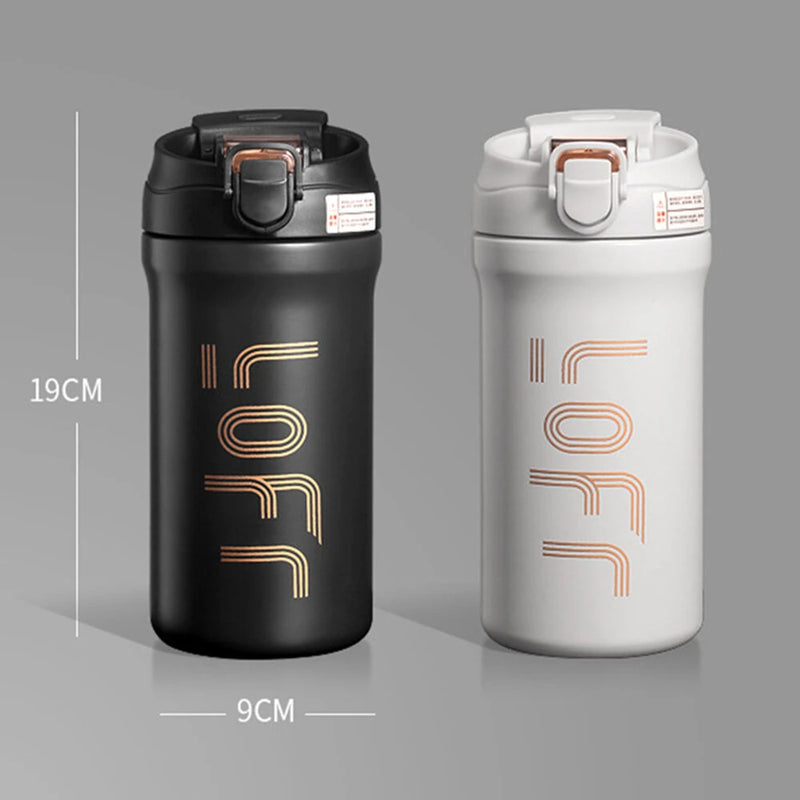 IPRee 600ml/21OZ Portable Thermal Coffee Mug with Straw Double Wall Insulated Sublimation Tumble Leakproof Water Thermos Portable Coffee Cup
