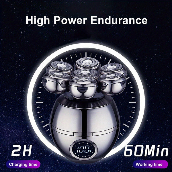 5 in 1 Men's Electric Shaver With 7 Blades LCD Display Razor USB Rechargeable Shaver Nose Hair Trimmer Facial Cleaning Brush Set