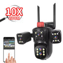 Q840 20MP 10X Optical Zoom Four Screens WiFi IP Camera Wireless Outdoor Five Lens PTZ Full Color Night Vision Auto Tracking Two-way Audio Waterproof CCTV Camera