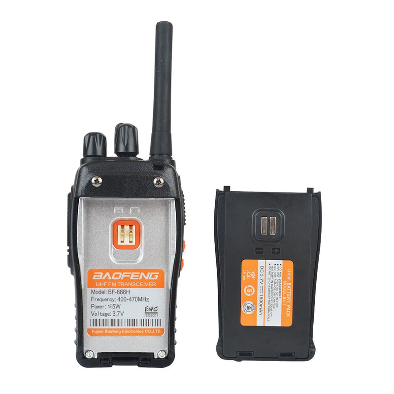 Baofeng BF-888H 5W Walkie Talkie UHF 400-470Mhz 16 Channels 1500mAh Portable Handheld Transceiver