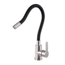 360 Rotatable 304 Stainless Steel Kitchen Silicone Tube Faucet Hot And Cold Brushed Universal Rotatable Vegetable Sink Faucet