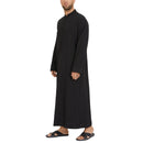 INCERUN Men Jubba Thobe Solid Color Long Sleeve Fashion Thin Robes Kaftan Stand Collar Islamic Arabic Men Caftan S-5XL