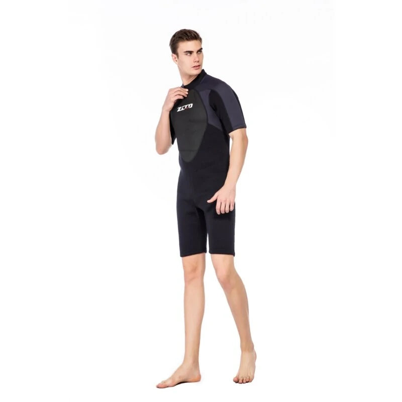 ZCCO 3mm Warm Wetsuit Neoprene Elastic Surfing Snorkeling Short  Sleeves Diving Suit for Spearfishing Snorkeling Surfing Canoeing