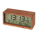 LED Wooden Digital Alarm Clock Multifunctional Large Screen Date Temperature Humidity Backlight 12/24 Hour Snooze Table Clock