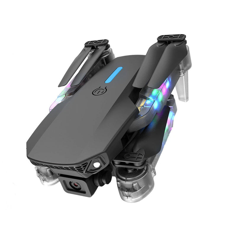 YLR/C E88D WiFi FPV with HD Dual Camera Lighting Arms Optical Flow Positioning Colorful LED Light Foldable RC Drone Quadcopter RTF
