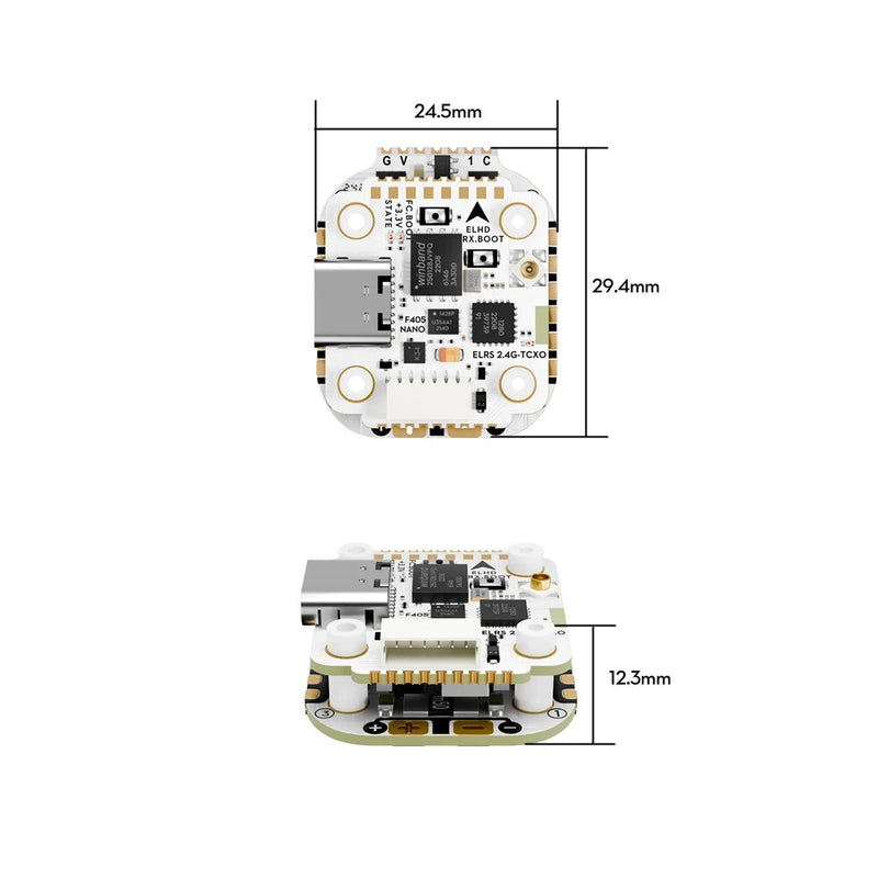 16mm*16mm Flywoo GOKU Quad GN405 Nano HD V3 F4 Flight Controller with TXCO ELRS 2.4g RX & 35A 2-4S ESC Stack for Quadcopter FPV Racing Drone