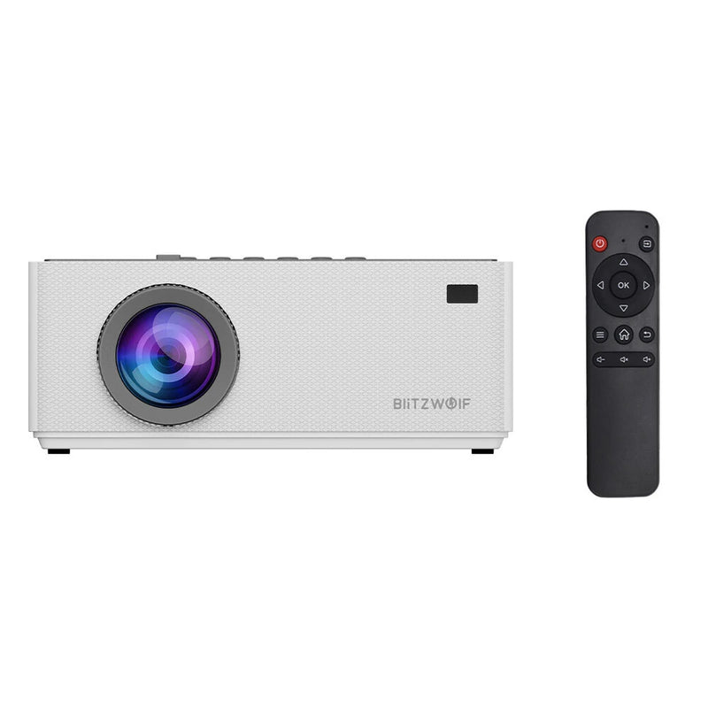 BlitzWolfBW-V8 FHD Projector LCD LED Android 11.0 OS 480ANSI Lumens 4D Keystone Correction Dual-5G WIFI 4K Decoding Digital Zoom Mini Portable Projector Outdoor Movie