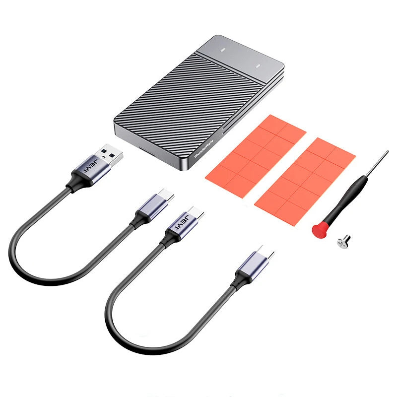 JEYI i9 Dual Bay M.2 NVMe Sata SSD Enclosure USB3.2 Gen 2 10Gbps Aluminum Case for M.2 PCIe 2280/60/42/30 SSD Support UASP Trim