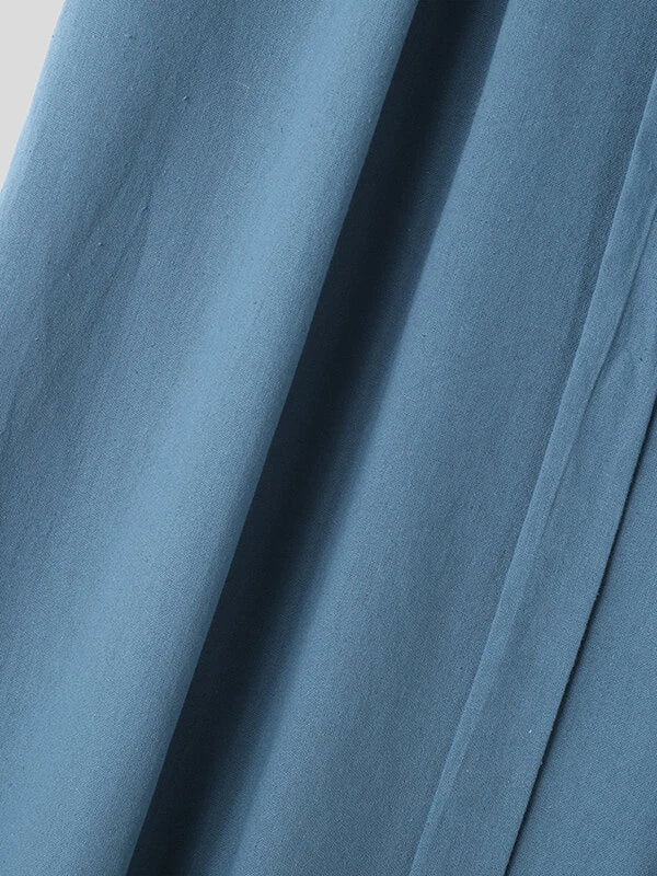 INCERUN Men Loose Pant Plus Size Wide Leg Casual Long Mens Pants Fashion Solid Color Daily Trousers Men's Bottoms