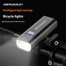 BENGGUO 400/600/800LM Smart Light Vibration Sensing Bicycle Headlight Aluminum Alloy Waterproof Type-C Charging Bike Front Light for Outdoor MTB Cycling