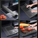 12/15 Tube Foldable Kitchen Sink Drainer Stainless Steel Vegetable Fruit Bowls Dishes Drain RackKitchen Sink Shelf Kitchen Utensils