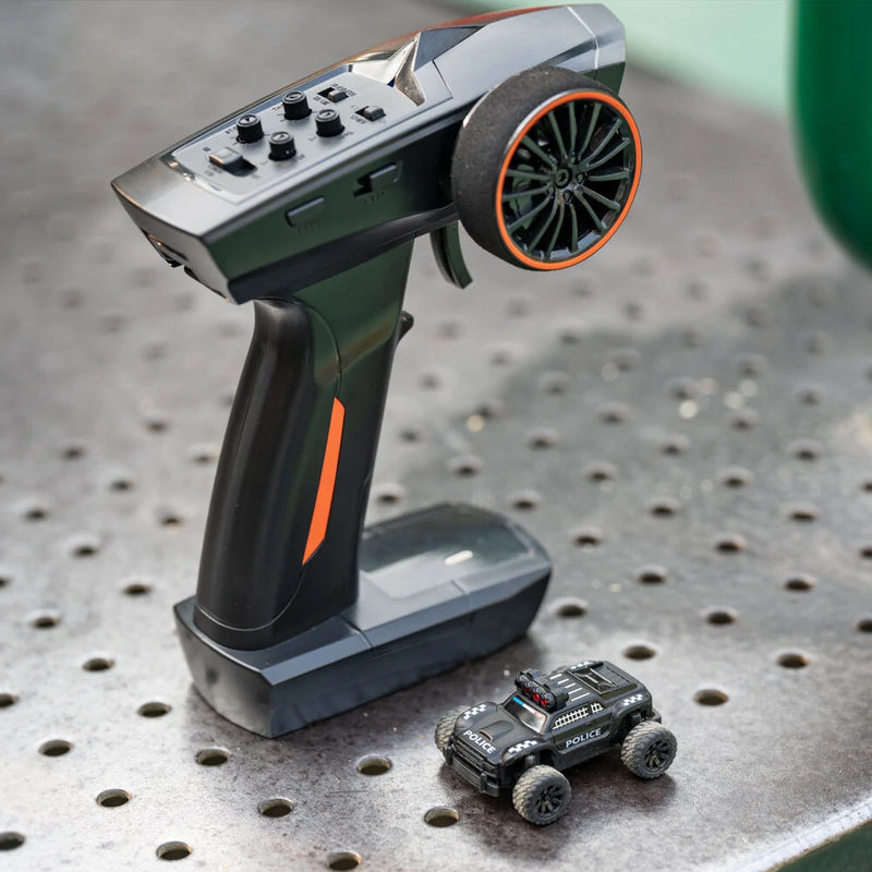 Turbo Racing C82 RTR 1/76 2.4G Mini RC Car Police Off-Road Truck LED Lights Full Proportional Vehicles Model Kids Children Toys