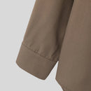 INCERUN Mens Tie Design Long Sleeve Shirt Casual Solid Color Fashion Design Men Top Loose Fit