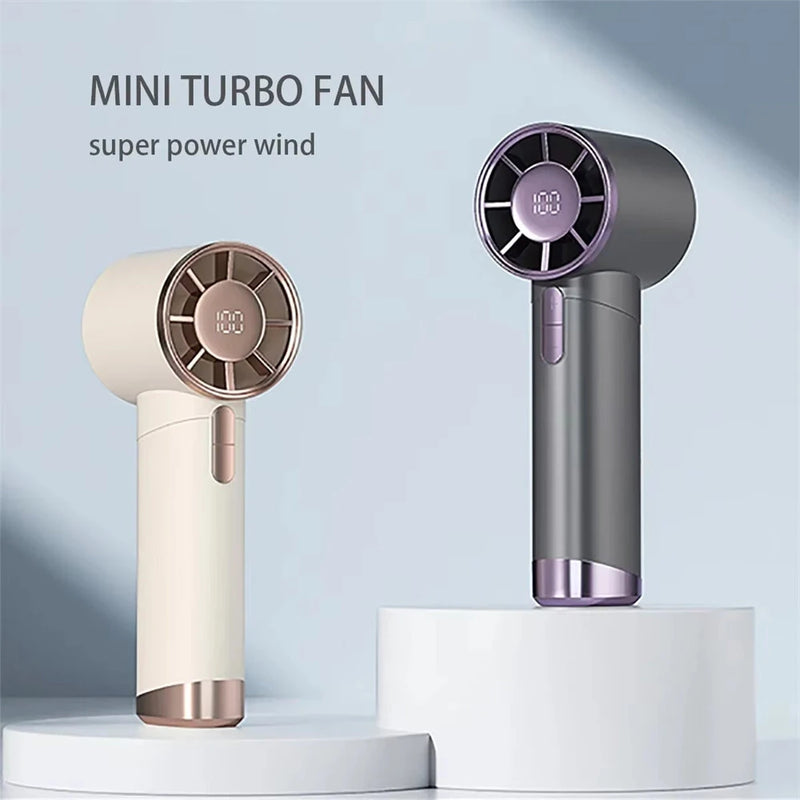 IPRee Portable Handheld Fan 1-100 Speeds Adjustable Turbo Mini Fan with LED Display Rechargeable Ice Cooling Metal Shell Personal Fan