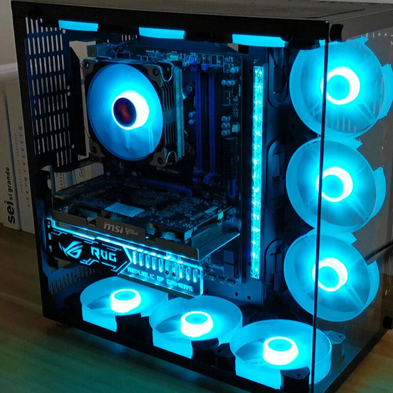 COOLMOON 120mm CPU Fan RGB 6PIN Colorful Lamp 12CM Radiator Cooler Mute PC 5VDC 12VDC ARGB Hydraulics Bearings Ventilador Chassis Fans