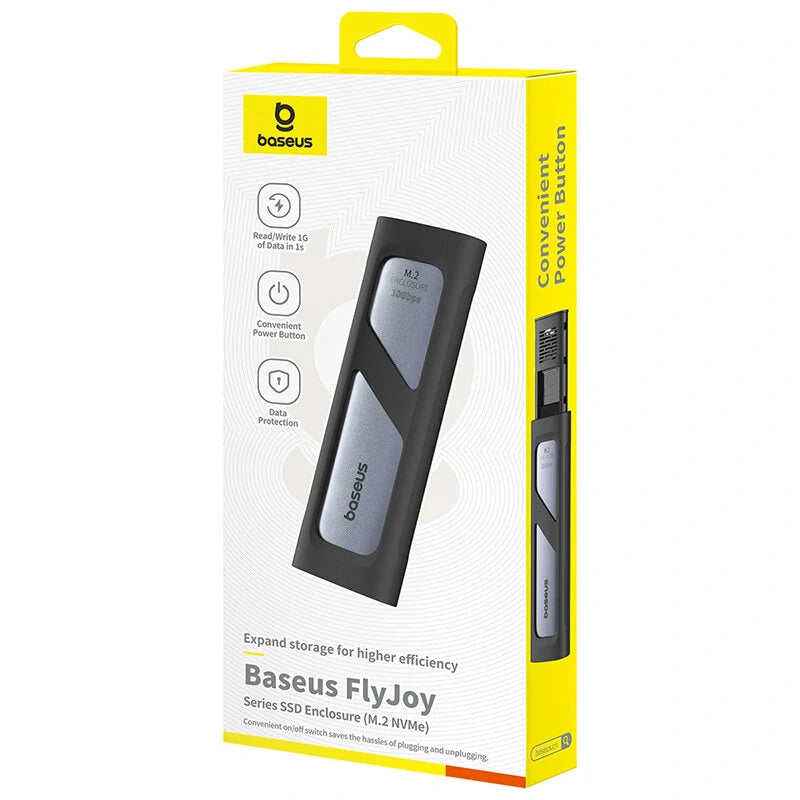 Baseus BS-OH194 M.2 NVMe SSD Enclosure Case 10Gbps M.2 to USB Type-C 3.2 Gen2 Metal External Adapter SSD Case