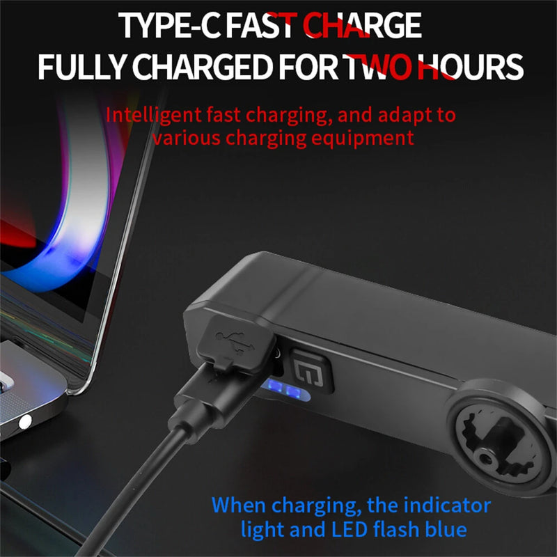 BIKIGHT 10-50LM 1PCS RGB LED Bicycle Smart Sensor Brake Taillight Type-C Charging Waterproof Warning Bike Rear Light for Night Cycling Safety