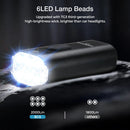 Astrolux BC6 2000Lm Super Bright Bike Headlights 6 LED Large Beads 4800mAh Battery IPX6 Waterproof 5 Light Modes Type-C Fast Charge Aluminum Alloy Bicycle Front Light Flashlight