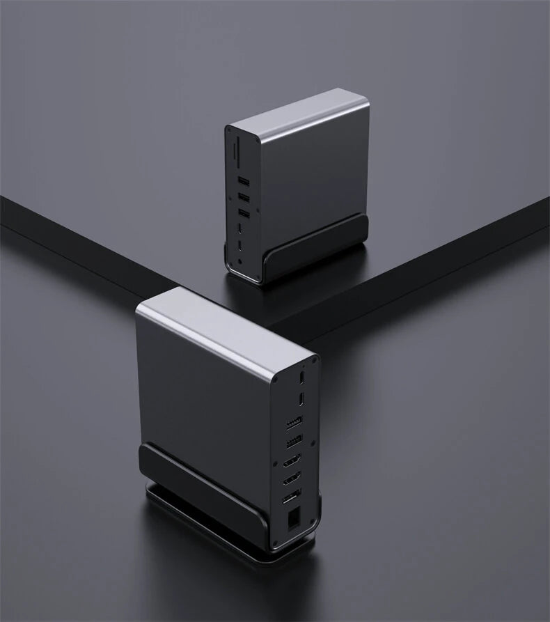Bakeey HD-175 16-in-1 Type-C Vertical Hub Docking Station with USB 3.1/3.0/2.0 4K HD/DP 100W PD SD/TF RJ45 Ethernet for Phone Tablet MacBook Pro